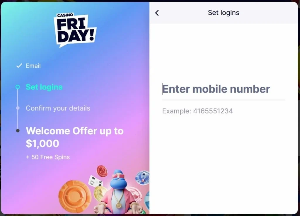 friday casino registration