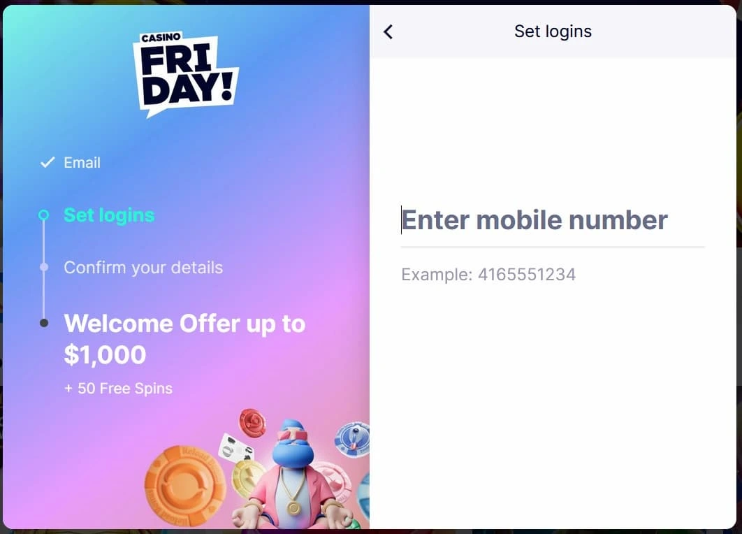 friday casino registration