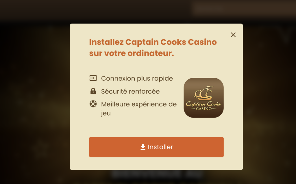 captain cooks casino application