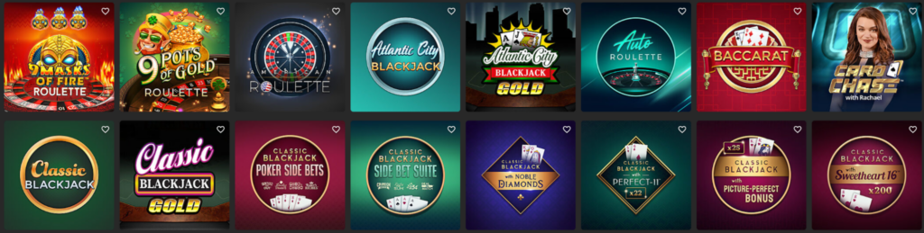 zodiac casino jeux de table