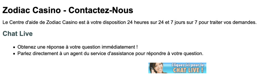 zodiac casino service client